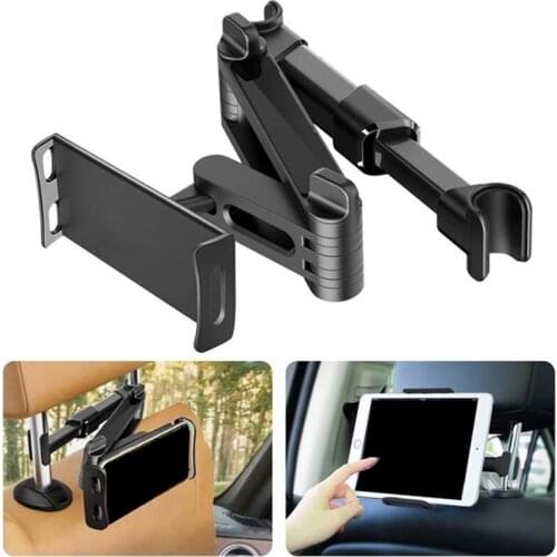Tablet Holder for Car Headrest Smartphones/Switch/iPad Holder 360 Rotating Adjustable Backseat Tablet Mount Stretchable Bracket