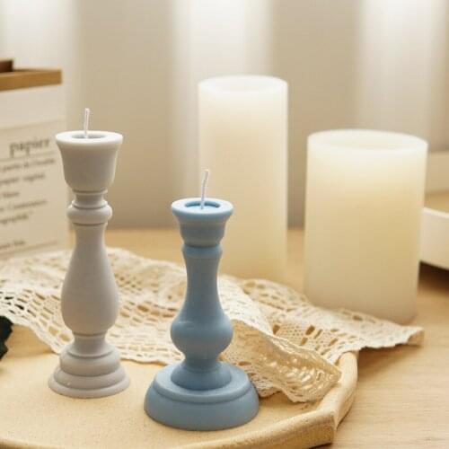 European Style Candlestick Candle Mold Home Decoration DIY Aromatherapy Candle Making Supplies Plaster Mold Resin Molds
