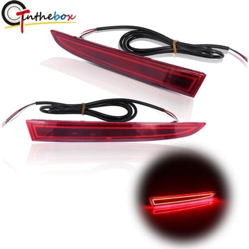 Gtinthebox 2PCS Bright Red LED Rear Bumper Reflector Lights Brake Tail Lights For Chevrolet Camaro Traverse Cadillac ATS XT5