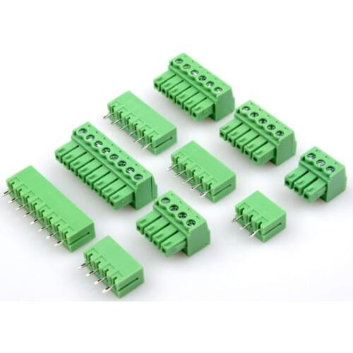 10sets Plug-in PCB terminal block 2EDGK pitch 3.81mm 2P 3P 4P ~ 8P terminal straight needle seat