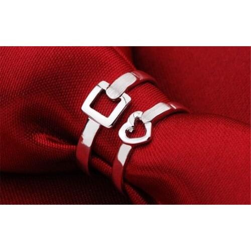 Lovers Rings Set For Men Women S925 Sterling Silver Geometric Finger Ring Wedding Band Engagement Jewelry Accessories Gifts