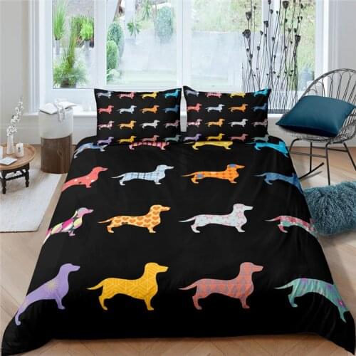 Luxury 3D Cartoon Dog Print 2/3Pcs Kids Bedding Set Comfortable Duvet Cover Pillowcase Home Textile Queen and King EU/US/AU Size