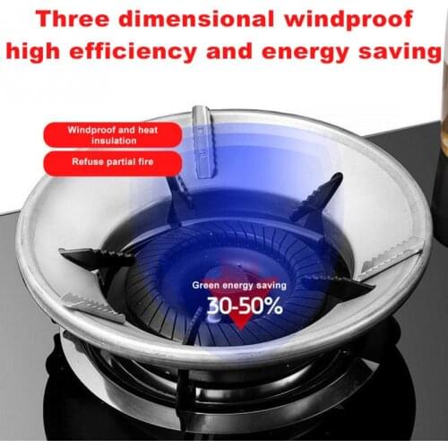 Round Gas Stove Windproof Disk Energy Saving Cover Windshield Bracket Universal