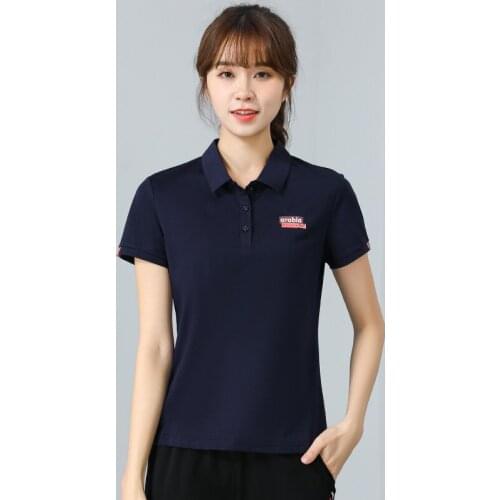 L-4XL Woman POLO Shirt Summer 2021 Fashion Casual Letter Printing Short-sleeve Cotton Pullovers Tops Loose Sport T-shirt Female