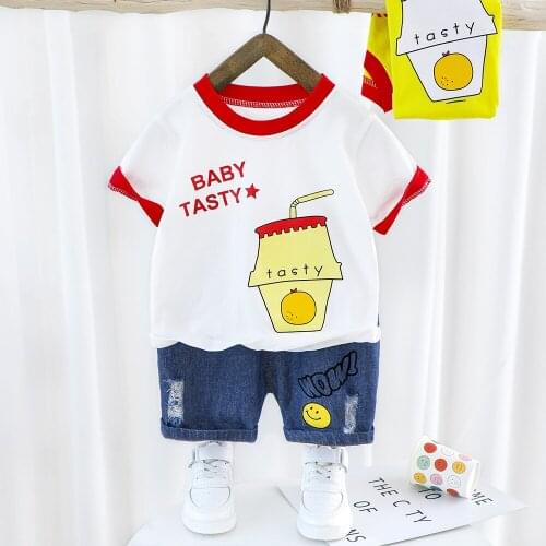 2020 Summer Infant Baby Boys Clothing Set Cotton Print Casual T-shirt Pants 2Pcs Kids Clothing Sets Outfits Toddler Tracksuits