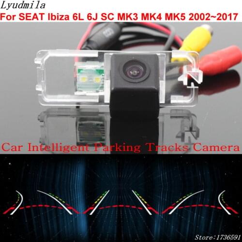 Lyudmila Car Intelligent Parking Tracks Camera FOR SEAT Ibiza 6L 6J SC MK3 MK4 MK5 / Back up Reverse Camera Rear View Camera