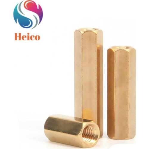 5pcs M3*12 Copper Hexagon Double Pass Pillars Female Hexagonal Brass Spacers Nuts Hollow Copper Column