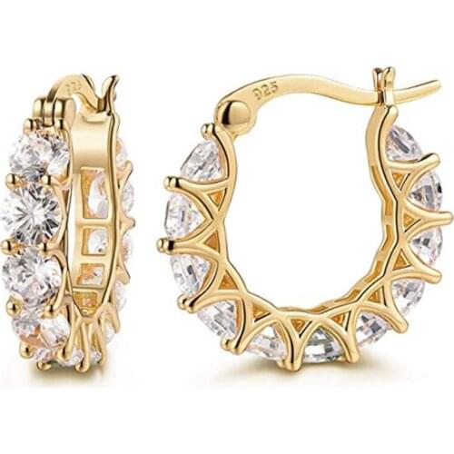 Fashionable Earrings Women French Full Zircon Lace Earrings U-shaped Earrings Hot Sale Jewelry accessories 2021 Ears Decorations