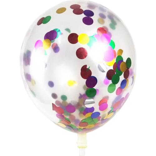 Hot 5pcs Inflatable Sequins Balloon Balls Baby Shower 12inch Latex Clear Ballon Birthday Party Decoration Kids Party Favors