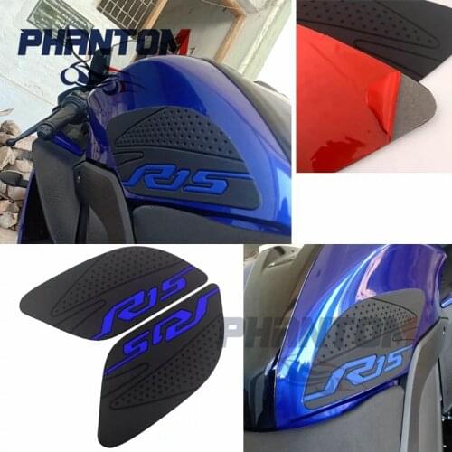 Motorcycle Tank Pad Protector Sticker Decal Gas Knee Grip Tank Traction Pad Side For YAMAHA YZF-R15 YZF R15 YZFR15