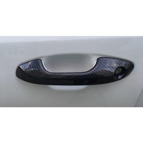 For Kia Rio 4 X-line 2017 2018 2019 2020 Chrome Carbon Fiber Door Handle Cover Cup Bowl Trim Sticker Overlay Styling