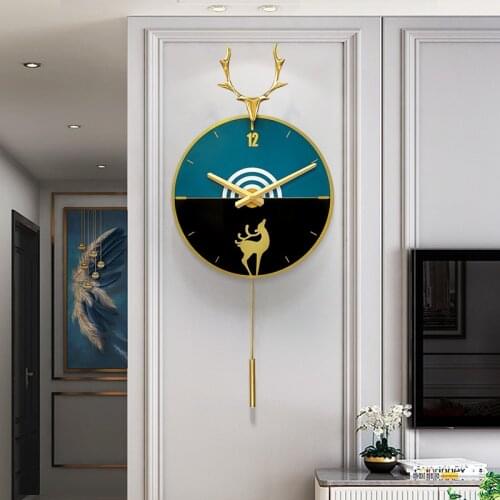 Pendulum Wall Clock Big Size Nordic Modern Design Luxury Creative Living Room Wall Clock Reloj Pared Home Decor Clock DL60WC