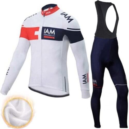 2022 IAM New Winter Thermal Fleece Cycling Clothing Set Maillot Ropa Ciclismo Invierno MTB Bicycle Jerseys Bike Sportswear