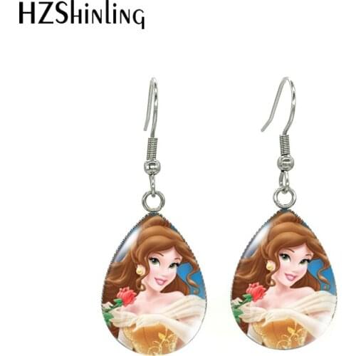 2021 New Arrival Beautiful Disney Princess Fairy Stories Sweety Beauty Princess Handcraft Jewelry Tear Drop Fish Hook Earrings