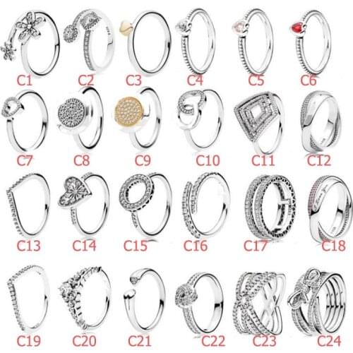 925 Sterling Silver Ring Original With Heart Ring Shards of Sparkle With Crystal 925 Sterling Silver Rings Jewelry