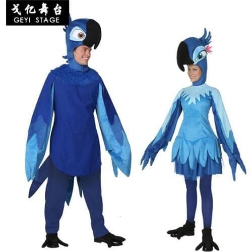 Genuine Kids Like Deluxe Rio Jewel Costume Children Halloween Party Cosplay Bule Parrot Girls Fancy Dressing-up