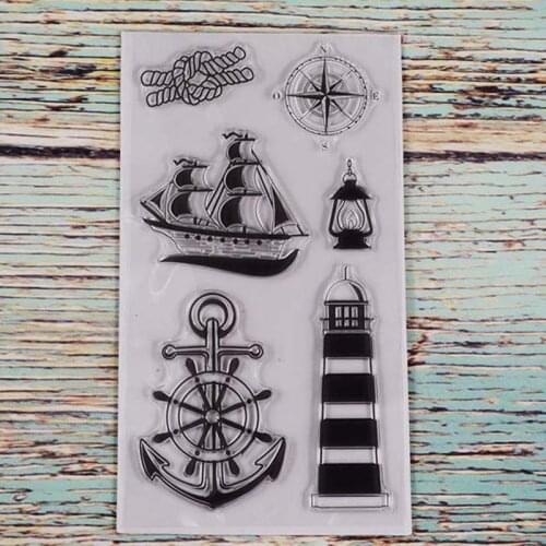 Sailing boat Transparent clear stamp for DIY Scrapbooking/Card Making/Kids Christmas Fun Decoration Supplies