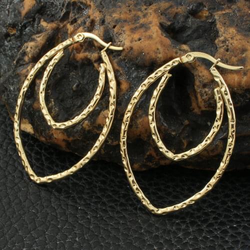 Simple Earring Fashion Stainless Steel Jewelry Earrings For Women Gift Joyas De Acero Inoxidable Para Mujer EGAZAJAE