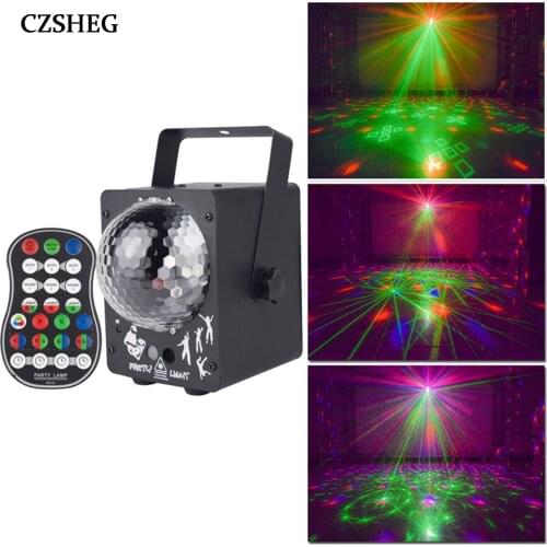 RGB LED crystal disco magic ball with remote laser projector DJ party dance floor Christmas stage lighting effect