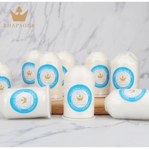 1000m Tex27 Long White Color Water Soluble Sewing Thread 20C Wash Away Vanish Extra Quilting Basting Thread 40S/2