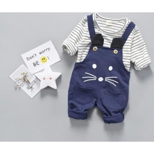 Infant Baby Boy Girl Striped Shirt + Pants Suit New Clothes Set For Toddler Boy Spring Outfit 1 2 3 4 Years