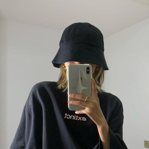 New Unisex Sun Hats Women Summer Double Side Bucket Hat Men Pure Color Panama Fedoras Outdoor Fisherman Hat Visor Basin Cap D721