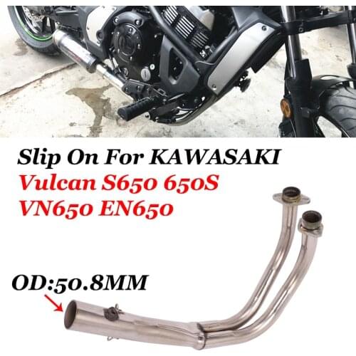 Slip On For Kawasaki Vulcan S 650 650S S650 VN650 EN650 Full Exhaust Systems Pipe Front Link Tube Modified 51MM Muffler Escape