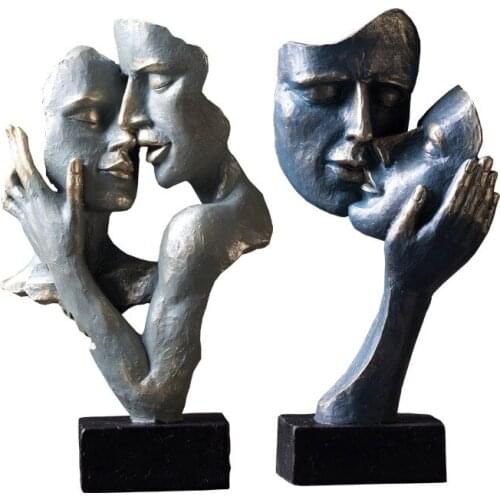 Nordic Modern Simplicity Abstract Character Face Figurines Decoration Living Room Retro Home Decoration Antique Home Decor