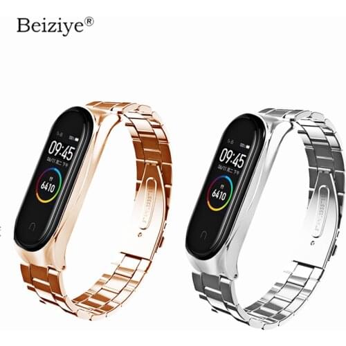 Smart Band For Xiaomi Mi Band 4 Stainless Metal Steel Bracelet For Mi Band 4 Adjustable Sports Accessories
