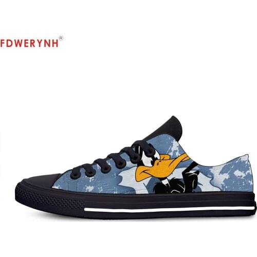 Mens Casual Shoes Looney Tunes Daffy Duck 'Daffy Face't Breathable Canvas Strap Ladies Casual Man Shoes