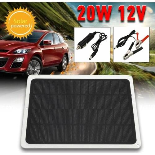 20W 12V Outdoor Car Boat Yacht Solar Panel Trickle Battery Charger Power Supply Charging Starting Systems Battery Charging Units