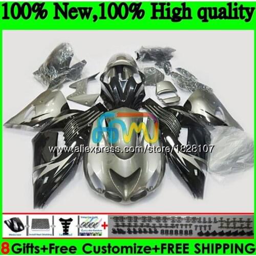 Injection For KAWASAKI ZZR1400 ZX Silvery blk 14R ZX-14R 24BS.30 ZX14R 12 13 14 15 16 17 2012 2013 2014 2015 2016 2017 Fairing