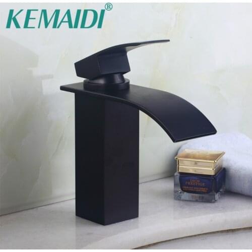 KEMAIDI High Quality Deck Mounted Black Oil Rubbed Bronze Basin Faucet Cold and Hot Bathrom Faucet Torneira Banheiro