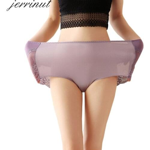 Jerrinut Plus Size Panty 3XL 4XL 5XL 6XL Womens Underwear Panties High Waist breif Transparent Panties Underwear Intimates