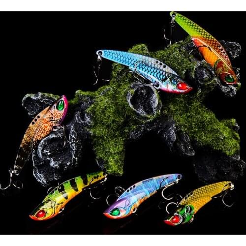 1PCS Metal Hard Bait Treble Hooks VIB Lure Wobbler Bait Bass Fishing Lure Artificial Fish Lure Sequins Spinner Pesca Tackle