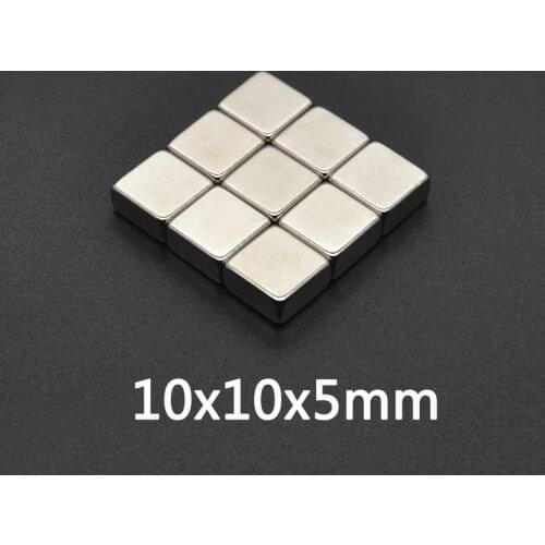 10/20/30/50/100 pcs 10x10x5 mm Rare Earth Neodymium Magnet 10*10*5 mm Powerful Strong Magnetic Magnets 10x10x5mm Block