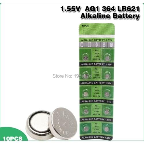 10pcs AG1 For Watch Toy Remote LR621 SR621 164 Button Battery LR621W CX60 364A Cell Coin Alkaline Batteries 1.55V TR621SW
