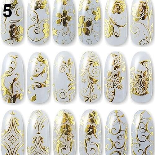 108 Pcs 3D Flower Decal Stickers Nail Art Tip Stamping Manicure DIY Decoration Acrylic Flower Nail Templates