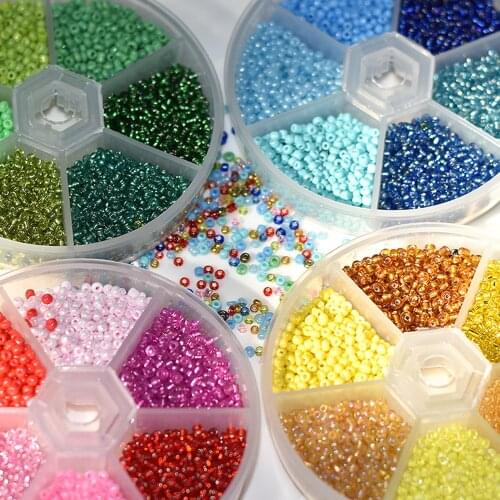 3900pcs/box 2mm Seed Beads Gradient Color Czech Spacer Loose Beads For Jewelry Making DIY Bracelet Accessories Kits Supplies