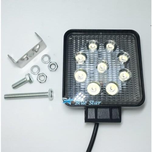 4 Inch 27W High-Power Square LED Work Light 12V 24V Spot/Flood For 4x4 Offroad ATV Truck Tractor Motorcycle Driving Fog Lights