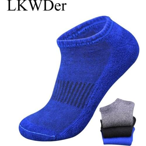 LKWDer 5pairs Men Ankle Socks Thicker Practical Towel Bottom Elasticity Waist Men Socks Men Durable Anti-friction Sporting Meias