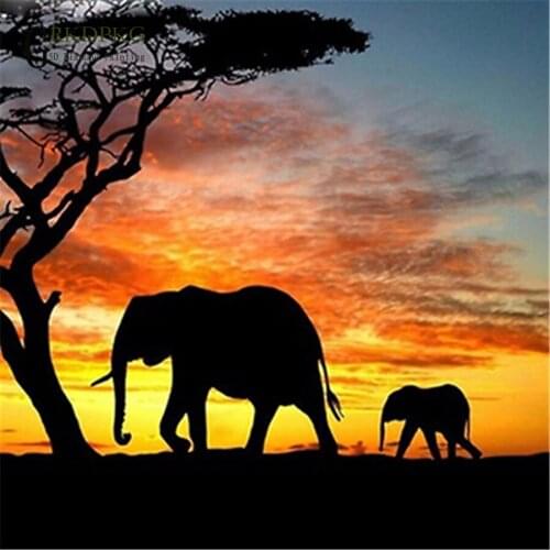 Elephant 5d diy diamond painting full square diamond embroidery Cross stitch pictures of rhinestones Wedding decoration drill