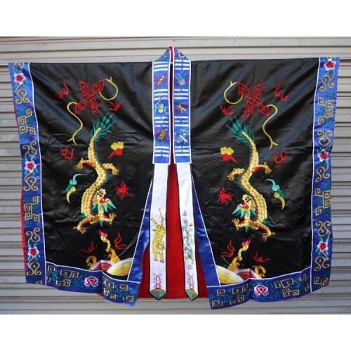 8colors black/white/blue Taoist cassock Embroidered Dragon Taoism clothing suits Ssangyong garment robe uniform