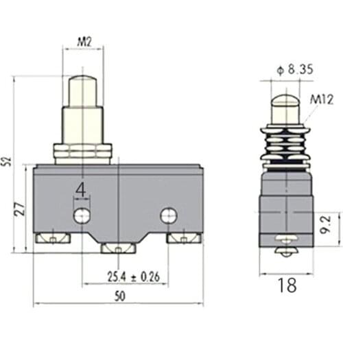 AC 380V DC 220V 10A Push Plunger Actuated Momentary Limit Switch LXW5-11M