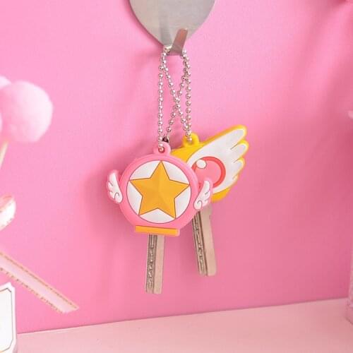 Anime Sailor Moon Keychain Kawaii Cute Silicone Key Protector Luna Cat Figure Toy Key Chain Car Bag Keyring Gift Women Jewelry
