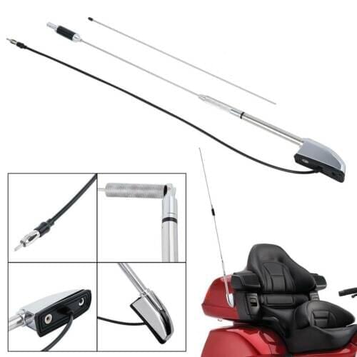 Motorcycle Chrome Antenna Audio Comfort For Honda Goldwing GL1800 GL1500 2001-2017 2016 2015 2014 2013 2012 2011 2010 2009 2008