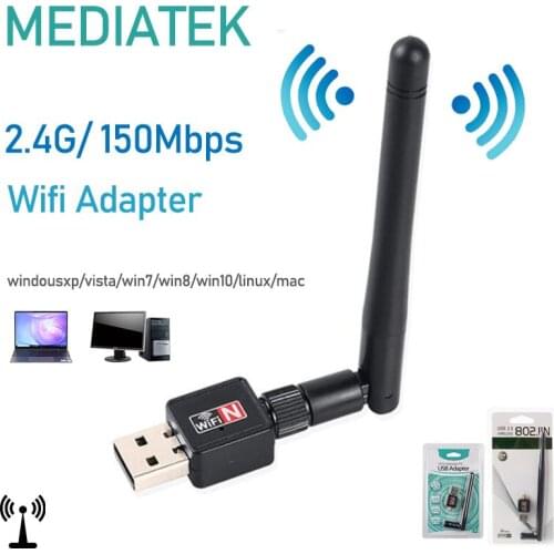 WiFi Wireless Network Card Antenna Wifi USB 2.0 150M 802.11 b/g/n RTL8188 USB Wifi Adapter Free Driver For PC Desktop laptop