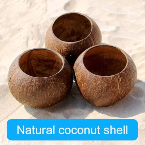 Coconut Bowl set Smoothie Salad Dessert Shop Container Naturally Processed and Smooth Coconut Shell wooden bowl Beach smoothie