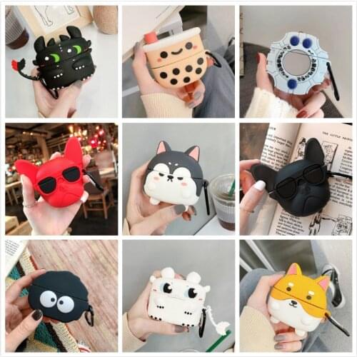 Headset Case for Huawei FreeBuds Pro Case 3D Cute Cartoon Dog Bubble Tea Earphone Case For Freebuds Pro Soft Protect Cover Funda