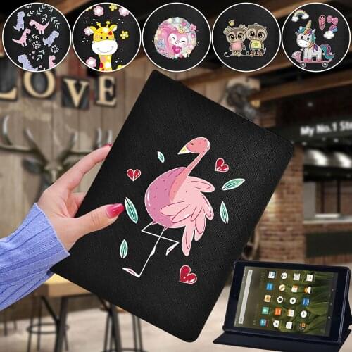 Tablet Case for Amazon Fire 7 5th 7th 9th/HD8 6th 7th 8th/HD10 5th7th 9th Dust-proof Pu Leather Stand Cover for Fire HD 8 Plus